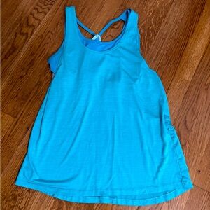 Blue tank with built in bra